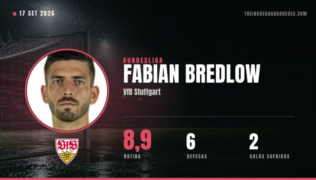 Fabian Bredlow, guarda-redes do VfB Stuttgart, rating 8,9, 6 defesas