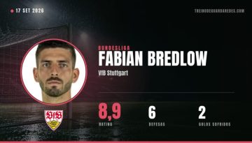 Fabian Bredlow, guarda-redes do VfB Stuttgart, rating 8,9, 6 defesas