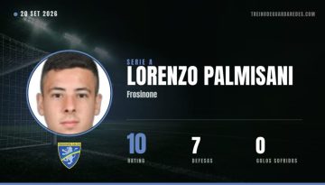 Lorenzo Palmisani, guarda-redes do Frosinone, rating 10, 7 defesas