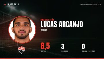 Lucas Arcanjo, guarda-redes do Vitória, rating 8,5, 3 defesas