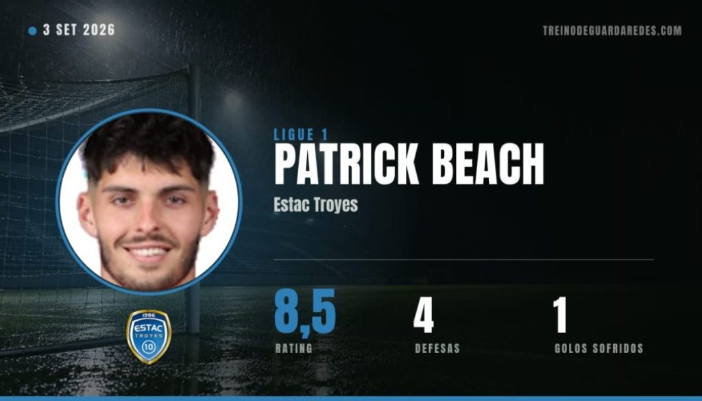 Patrick Beach, guarda-redes do Estac Troyes, rating 8,5, 4 defesas